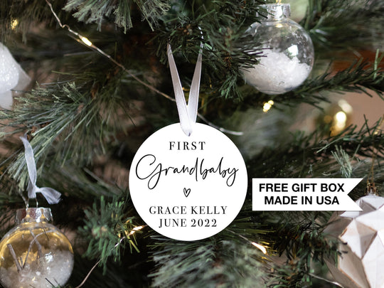 Personalized First Grandbaby Christmas Ornament| Baby First Christmas | Personalized Baby Christmas Ornament | Baby On The Way