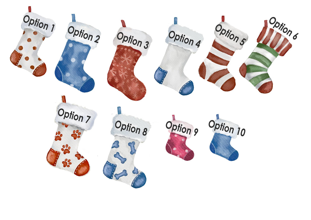 Personalized Family Stocking Christmas Ornament | Our Family Christmas |Personalized Family Keepsake Ornament |Watercolor Stockings Ornament