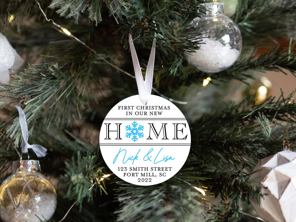 Personalized New Home Christmas Ornament | Our First Home Ornament | Christmas Wreath Ornament | Family Keepsake | Snowflake Ornament