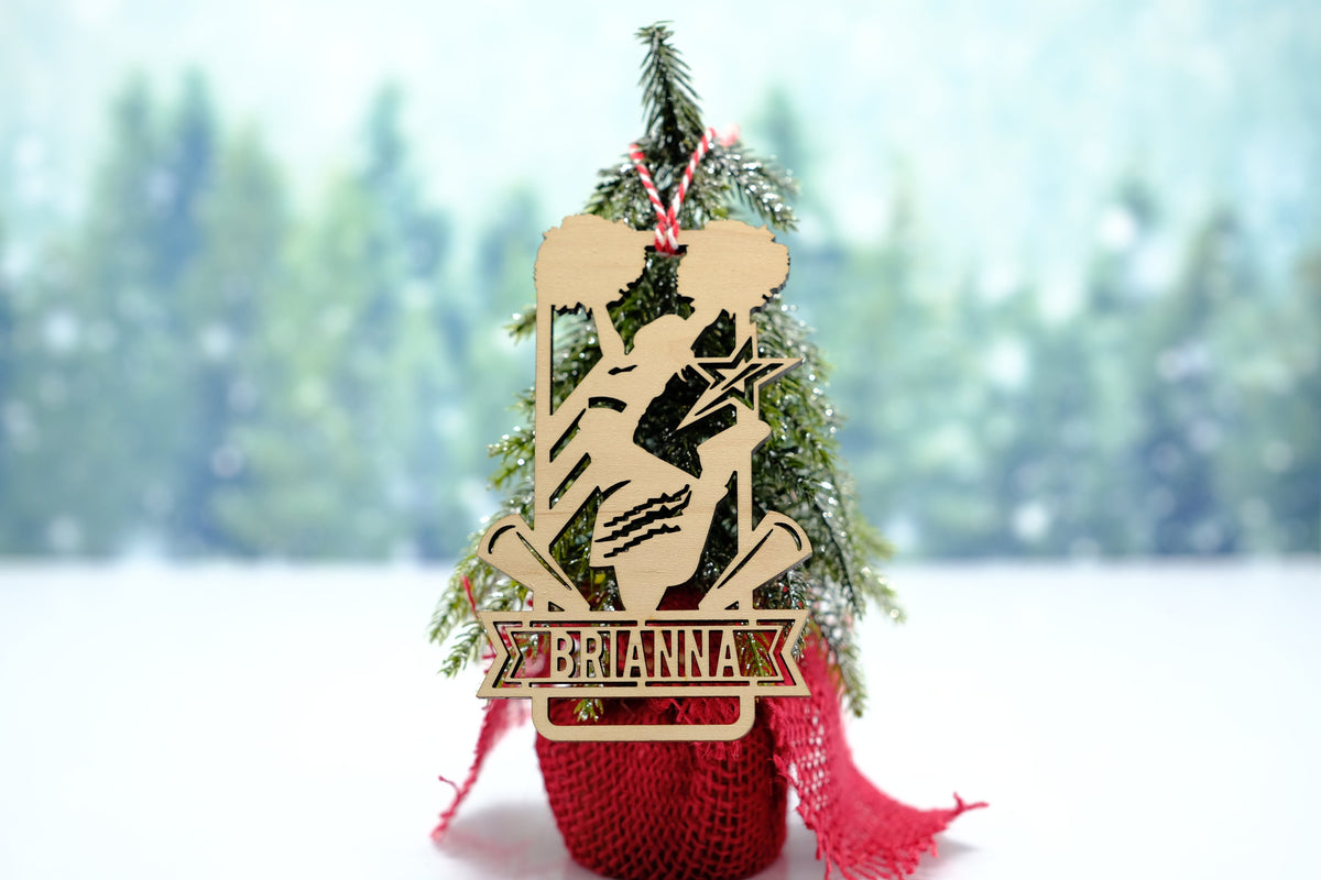 Christmas Cheerleader Ornament | Christmas Wood Tags | Holiday Ornament | Merry Christmas Ornament