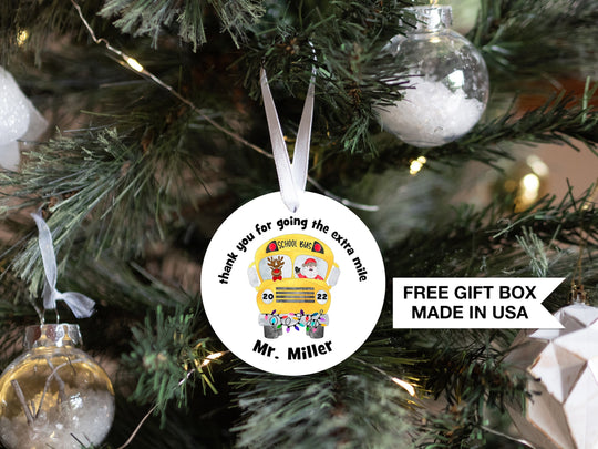 Personalized School Bus Driver Christmas Keepsake Ornament | Custom School Bus Driver Appreciation Gift | Xmas Gift for Bus Driver