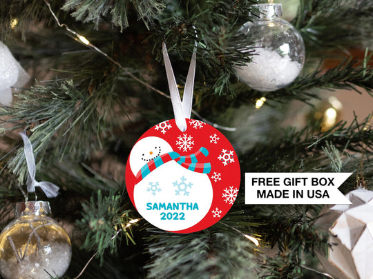 Personalized First Christmas Snowman Snowflakes | Baby's 1st Christmas Ornament| Baby First Christmas | Personalized Baby Christmas Ornament