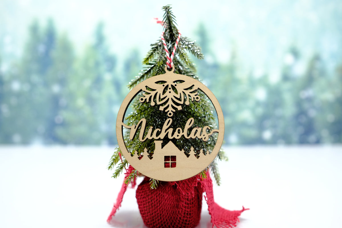 Snowflake Christmas Ornament | Christmas Wood Tags | Holiday Ornament | Merry Christmas Ornament