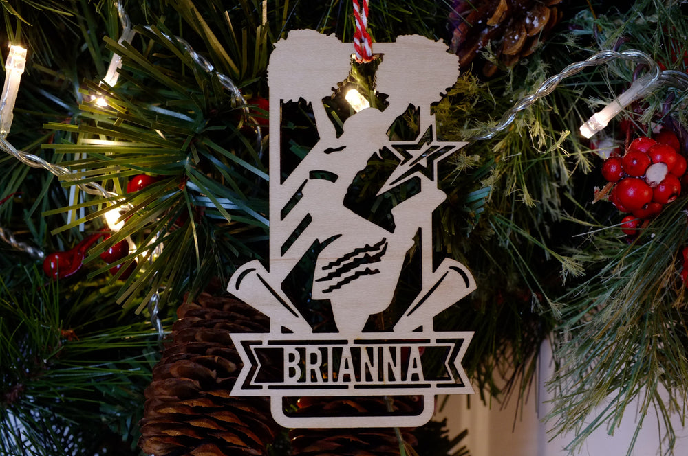 Personalized Christmas Cheerleader Ornament | Christmas Wood Tags | Holiday Ornament | Merry Christmas Ornament