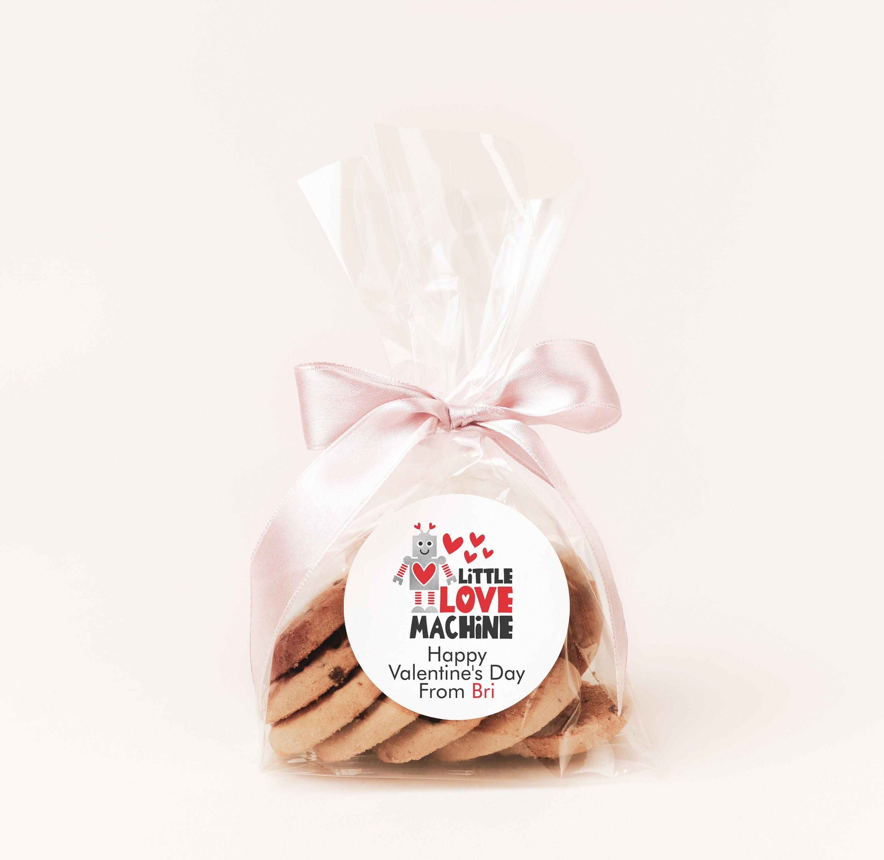 Love Machine Valentines Day Stickers - Personalized Valentine Round Sticker Labels - Classroom Valentines for School