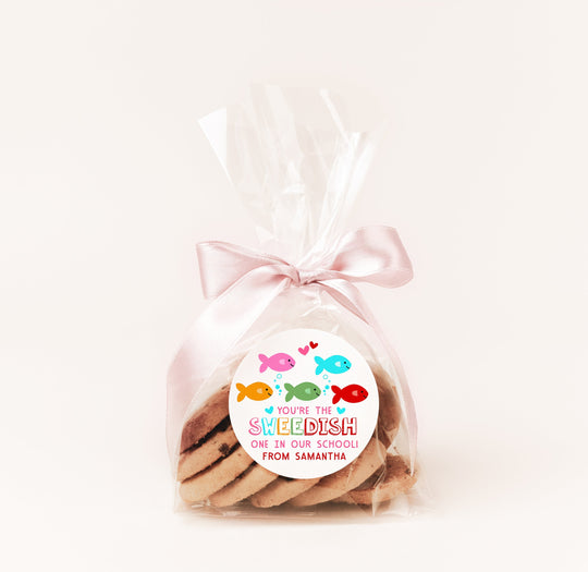 Your the Sweedish one in our school Valentines Day Stickers - Personalized Valentine Round Sticker Labels - Classroom Valentines for School