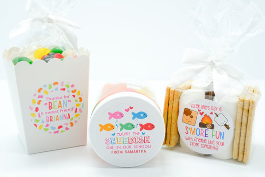 Stuck On You Valentine's Day Stickers - Personalized Valentine Round Sticker Labels - Classroom Valentines for School
