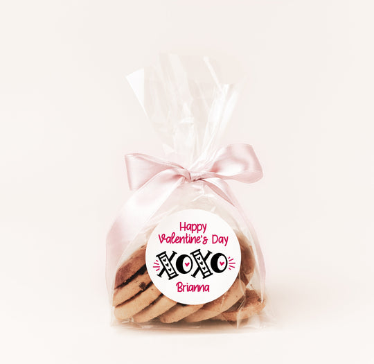XOXO Valentine's Day Stickers - Happy Valentine's Day Stickers - Personalized Valentine Sticker Labels - Classroom Valentines for School
