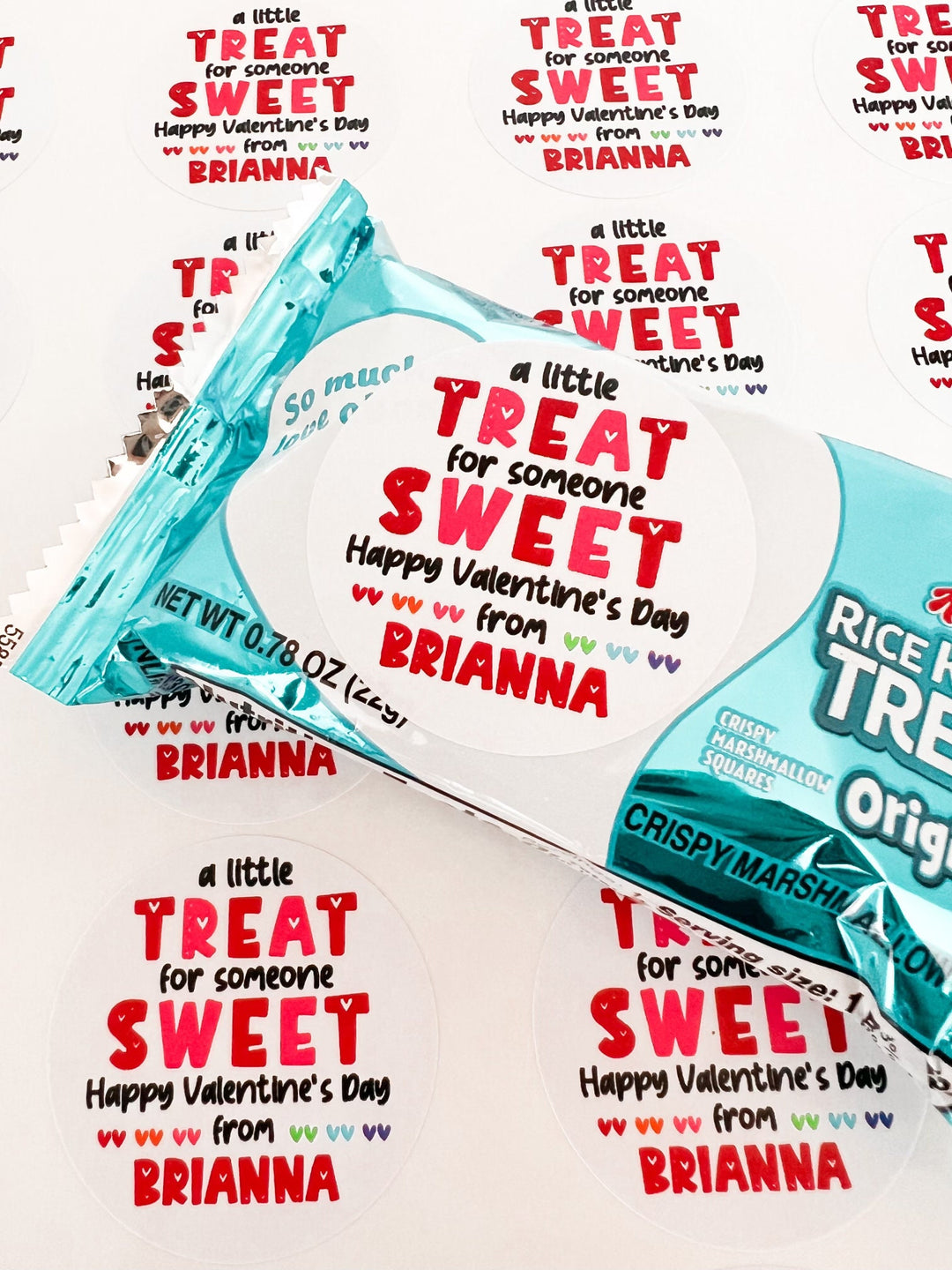A Little Treat For Someone Sweet Valentines Day Stickers - Personalized  Valentine Round Sticker Labels - Classroom Valentines for School