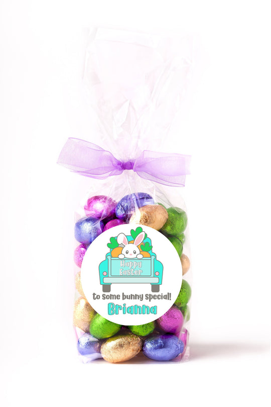 Easter Stickers, Bunny pick up truck, Personalized Easter Stickers, Kids Easter Treat Bags, Easter Labels for Favors, Easter Classroom