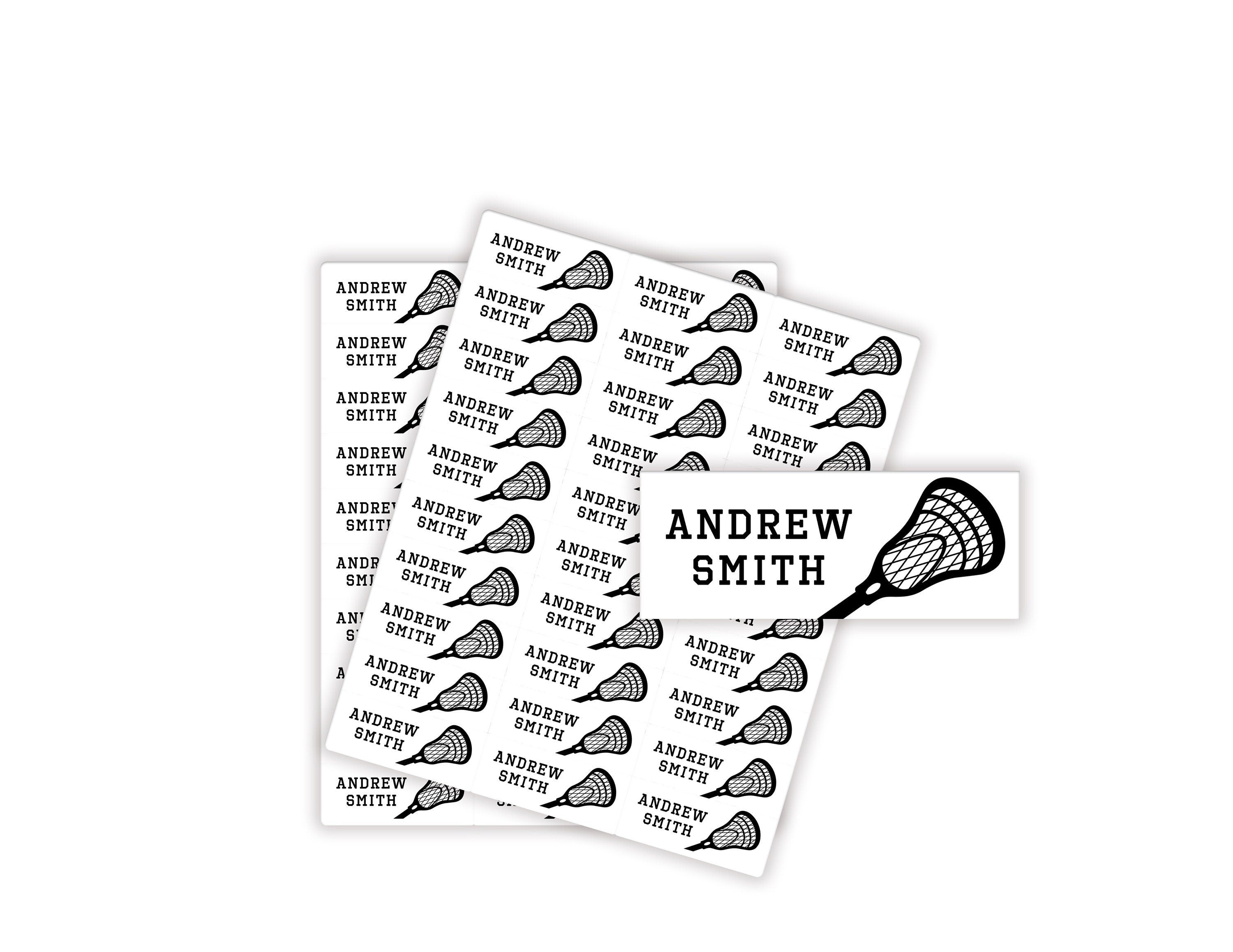 Lacrosse Name Labels, Name Tag Stickers, Waterproof Labels for Kids Daycare, Vinyl Name Stickers for Kids School Labels
