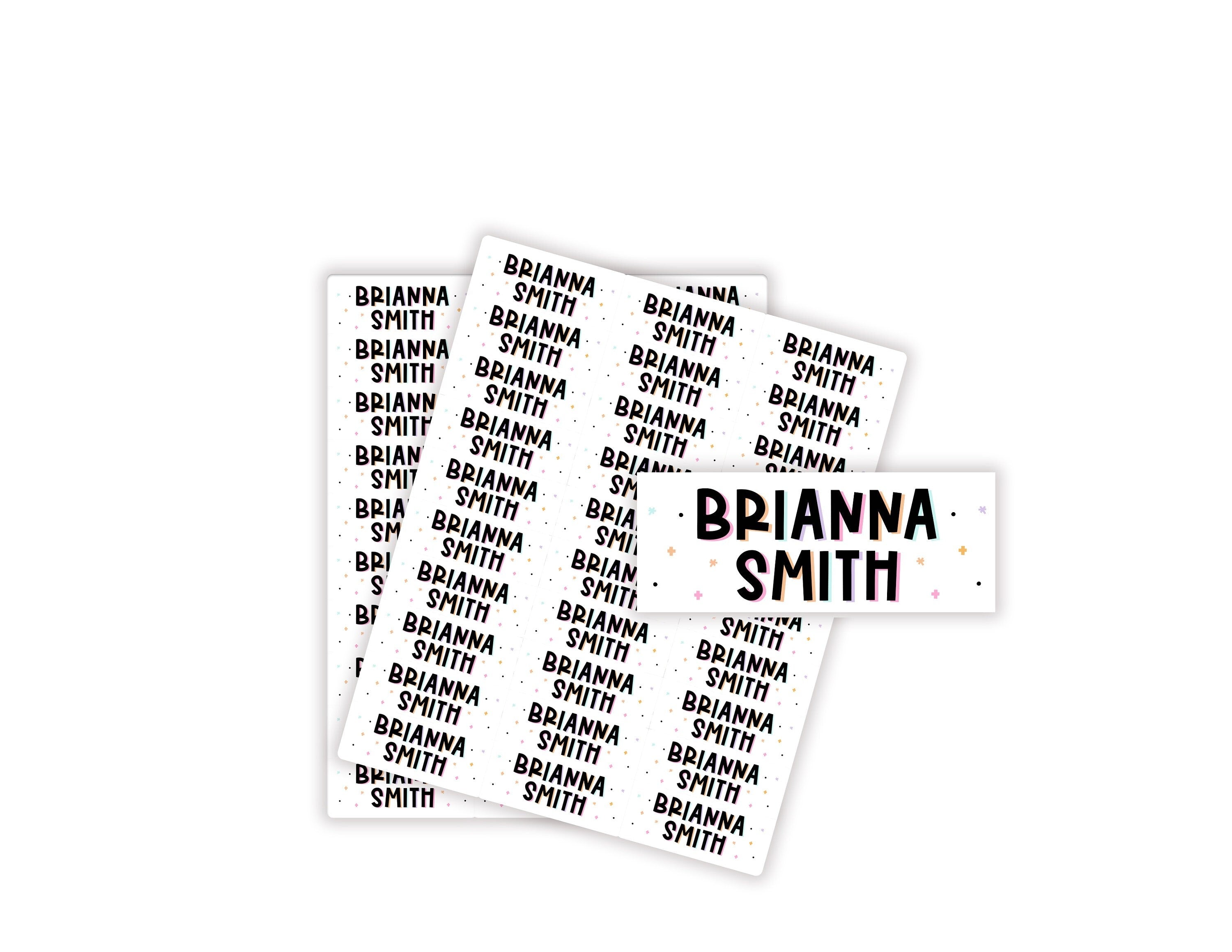 Personalized Kids Name Labels, Waterproof Polka Dot Stickers, Supplies for Back to School