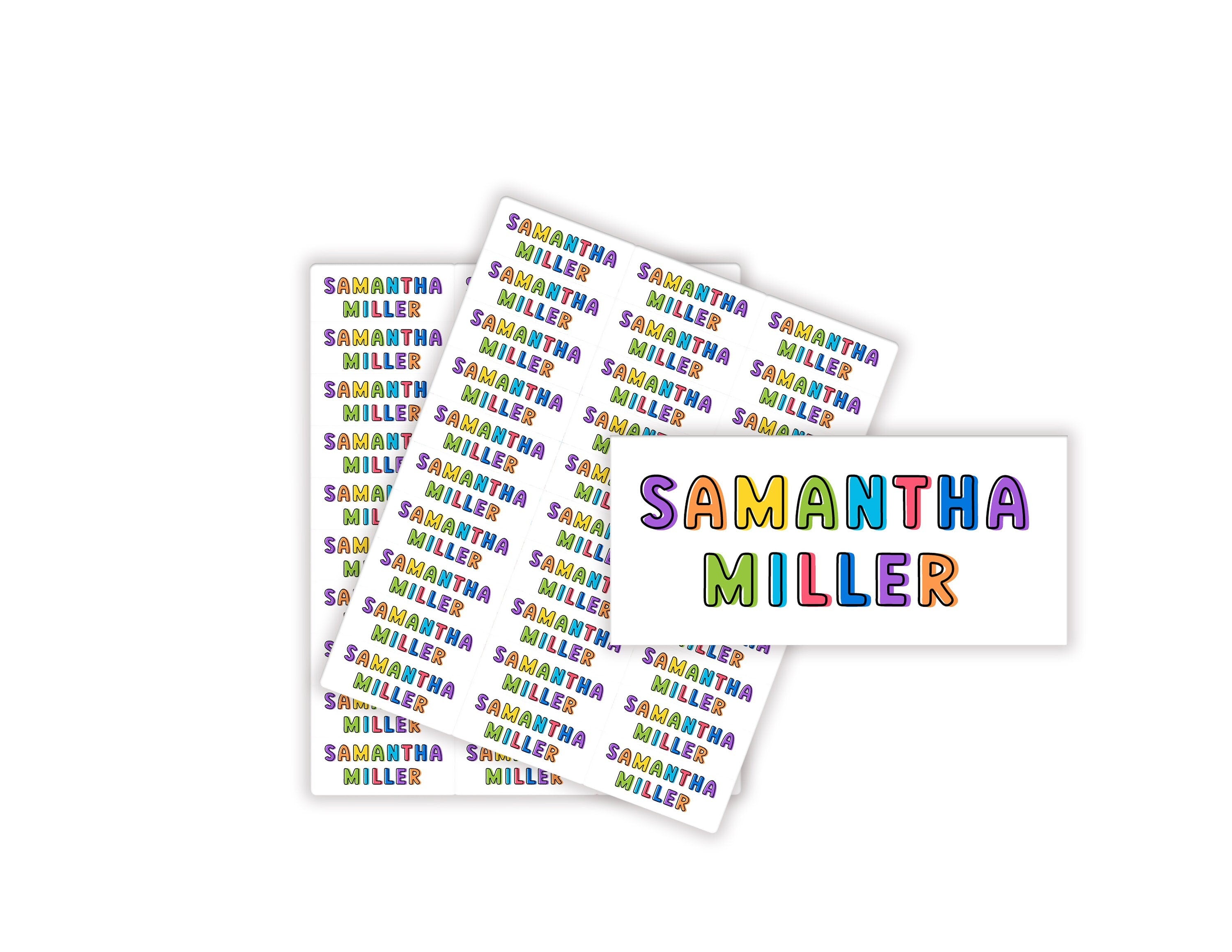 Personalized Kids Name Labels, Waterproof Bright Color Stickers, Supplies for Back to School