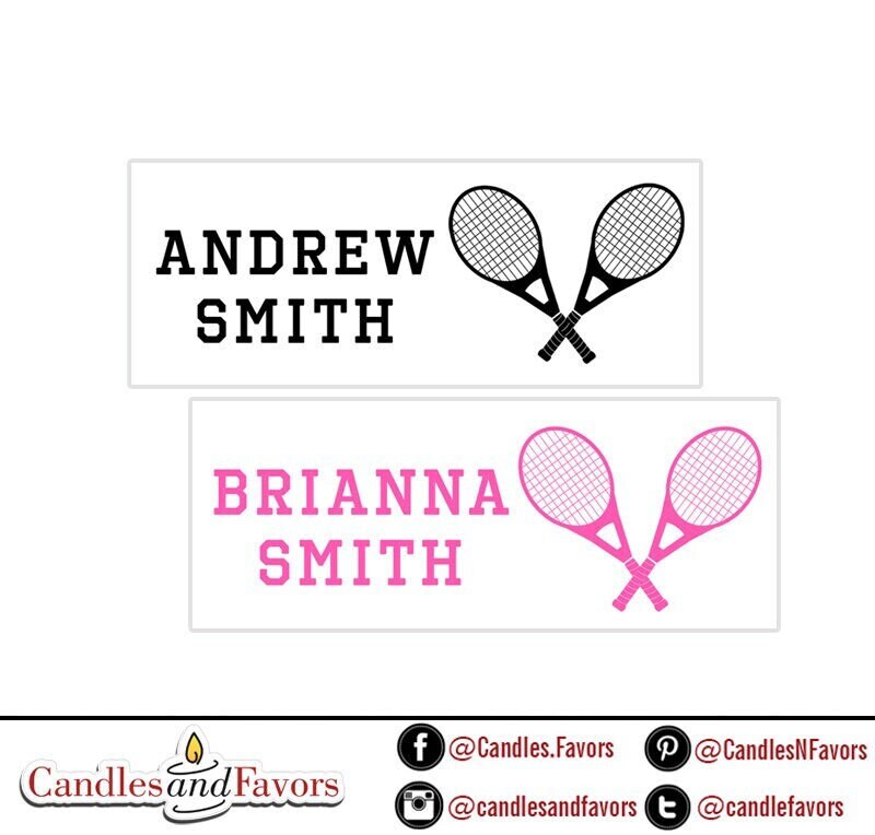 Personalized Tennis Name Labels, Waterproof Sports Racket Stickers, Supplies for Back to School