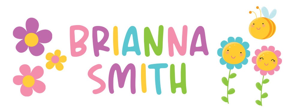 Floral Name Labels, Name Tag Stickers, Waterproof Labels for Kids Daycare, Vinyl Name Stickers for Kids School Labels