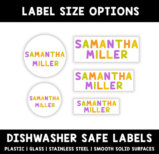 Girl Name Labels | Personalized Waterproof Vinyl Stickers for Girls | Personalized Name Labels | Daycare Labels, School Supply Labels,