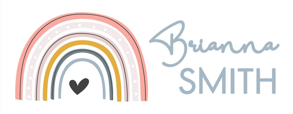 Personalized Boho Rainbow Labels, Waterproof Kids Name Stickers, Supplies for Back to School