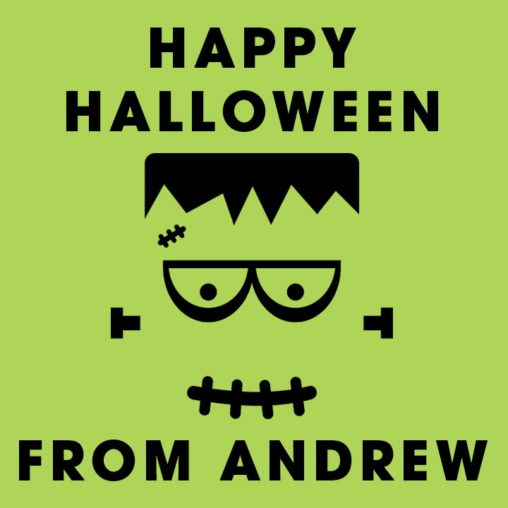 Frankenstein Face Personalized Halloween Sticker, Custom Halloween Stickers, Kids Halloween Favor Stickers, Halloween Stickers for School
