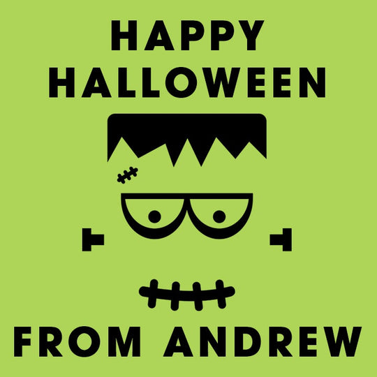 Frankenstein Face Personalized Halloween Sticker, Custom Halloween Stickers, Kids Halloween Favor Stickers, Halloween Stickers for School