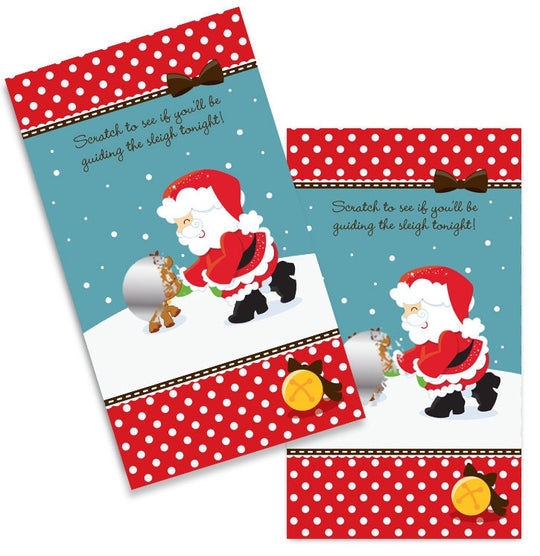 Red Nose Reindeer - Christmas Scratch Off Game Pack - Holiday / Christmas Party Scratch Off Game Cards - 15 Christmas Scratch Off Cards