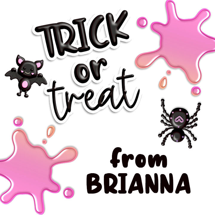 Trick or Treat Pink Personalized Halloween Sticker, Custom Halloween Stickers, Kids Halloween Favor Stickers, Halloween Stickers for School