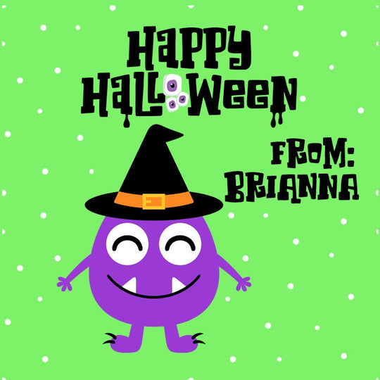 Purple Monster Personalized Halloween Sticker, Custom Halloween Stickers, Kids Halloween Favor Stickers, Cute Halloween Stickers for School
