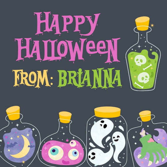 SPOOKY Potions Personalized Halloween Sticker, Custom Halloween Stickers, Kids Halloween Favor Stickers, Cute Halloween Stickers for School