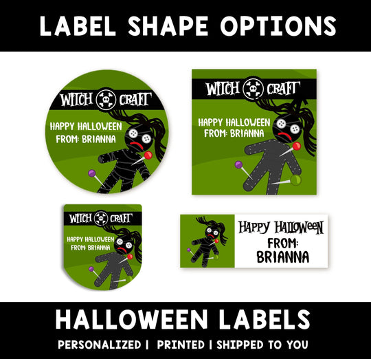 Witch Craft Personalized Halloween Sticker, Custom Halloween Stickers, Kids Halloween Favor Stickers, Cute Halloween Stickers for School