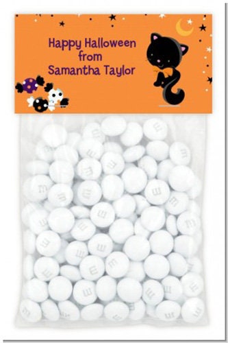Black Cat Personalized Halloween Stickers, Custom Halloween Stickers, Kids Halloween Favor Stickers, Cute Halloween Stickers for School