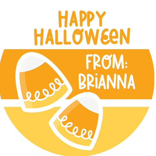 Candy Corn Personalized Halloween Sticker, Custom Halloween Stickers, Kids Halloween Favor Stickers, Halloween Stickers for School