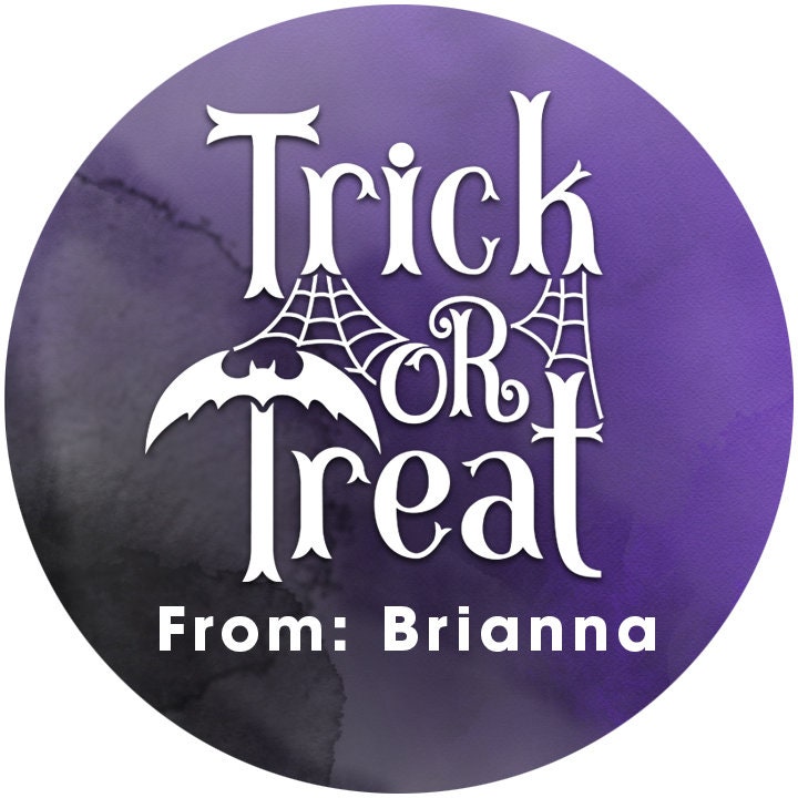 Trick or Treat Personalized Halloween Sticker, Custom Halloween Stickers, Kids Halloween Favor Stickers, Halloween Stickers for School