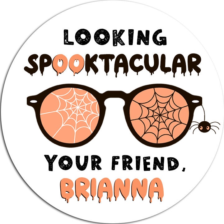 Looking Spooktacular Personalized Halloween Sticker, Custom Halloween Stickers, Kids Halloween Favor Stickers, Halloween Stickers for School