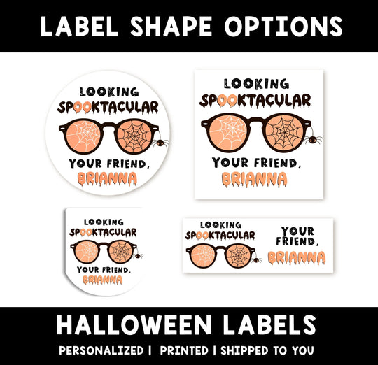 Looking Spooktacular Personalized Halloween Sticker, Custom Halloween Stickers, Kids Halloween Favor Stickers, Halloween Stickers for School