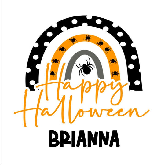 Rainbow Spider Personalized Halloween Sticker, Custom Halloween Stickers, Kids Halloween Favor Stickers, Cute Halloween Stickers for School