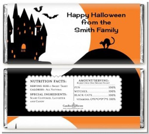 Haunted House Personalized Halloween Sticker, Custom Halloween Stickers, Kids Halloween Favor Stickers, Cute Halloween Stickers for School