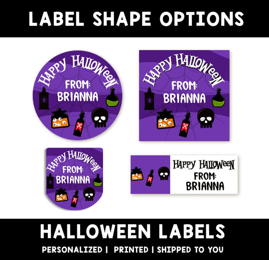 Potion Bottles Personalized Halloween Sticker, Custom Halloween Stickers, Kids Halloween Favor Stickers, Cute Halloween Stickers for School