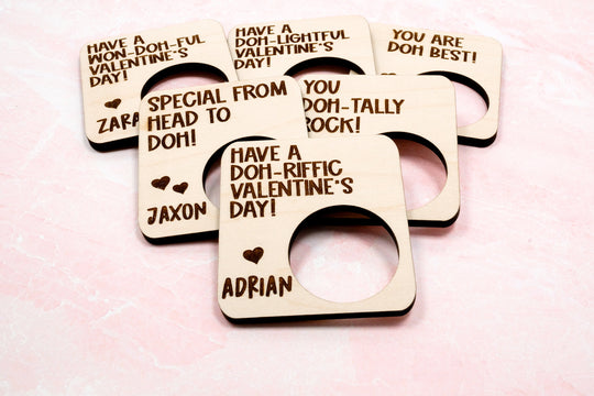 Personalized Class Valentine Play Dough Cards | Candy Free Favors for Classroom Valentine's Day Party