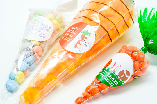 Easter Stickers, Bunny with Carrot, Personalized Easter Stickers, Kids Easter Treat Bags, Easter Labels for Favors, Easter Classroom