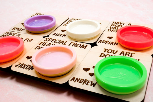 Personalized Class Valentine Play Dough Cards | Candy Free Favors for Classroom Valentine's Day Party