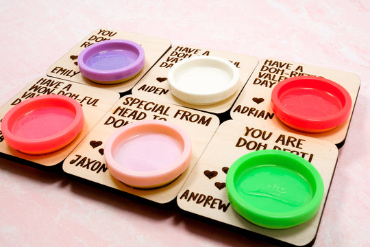 Personalized Class Valentine Play Dough Cards | Candy Free Favors for Classroom Valentine's Day Party