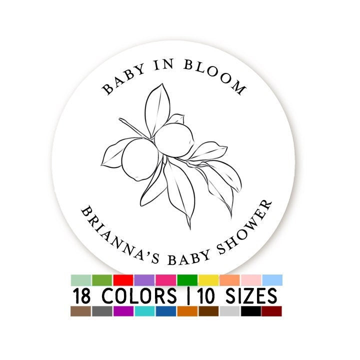 Baby in Bloom Baby Shower Favors, Thank You For Celebrating My Baby Shower Stickers, Personalized Round Stickers for Favor Decorations