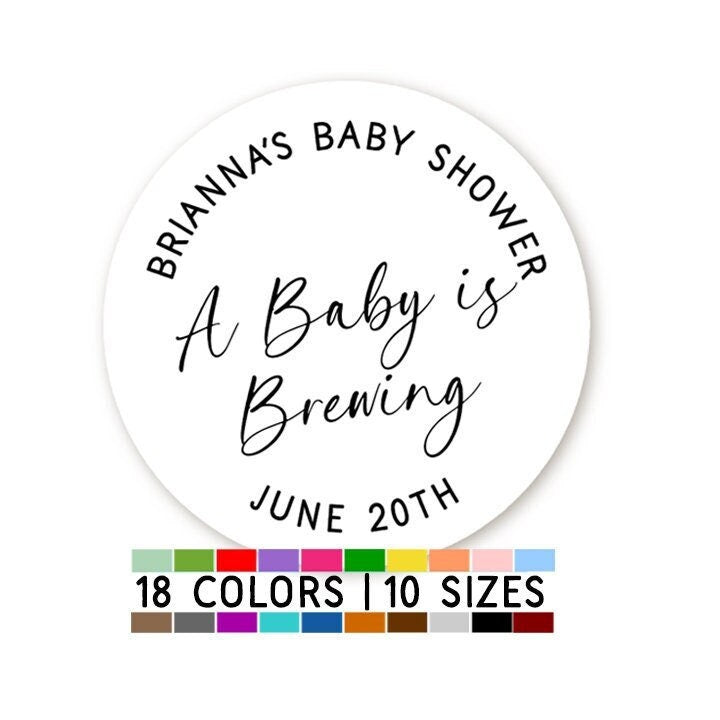 Baby is Brewing, Thank You Stickers Baby Shower Favors, Thank You For Coming to My Baby Shower Sticker, Round Stickers for Favors Decoration