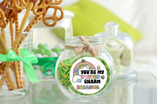 St. Patricks Day Stickers Personalized Have a Lucky Day Round Stickers St. Patrick's Day Classroom Labels Lucky Charm Treat Bag Stickers