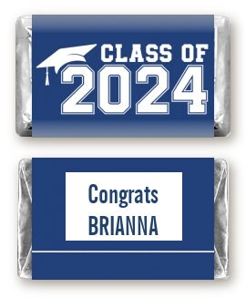 2025 Graduation Mini Chocolate Bar Wrapper Labels, Personalized Graduation Chocolate Candy Stickers, 54 Grad Stickers in 18 colors