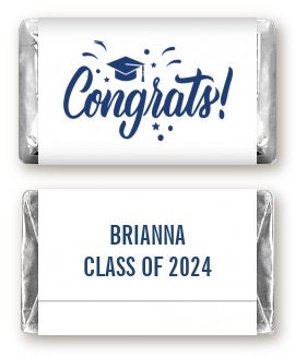 Congrats Graduation Mini Chocolate Candy Bar Wrapper Labels, Class of 2025 Personalized Graduation Chocolate Candy Stickers, 54 Stickers