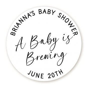 Baby is Brewing, Thank You Stickers Baby Shower Favors, Thank You For Coming to My Baby Shower Sticker, Round Stickers for Favors Decoration