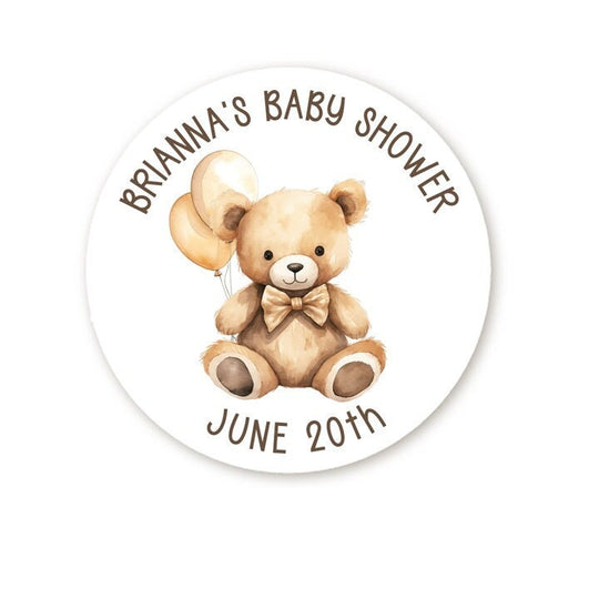 We Can Bearly Wait Stickers, Teddy Bear Stickers Baby Shower Favors, Thank You For Coming to My Baby Shower Sticker, Bear Themed Round Label