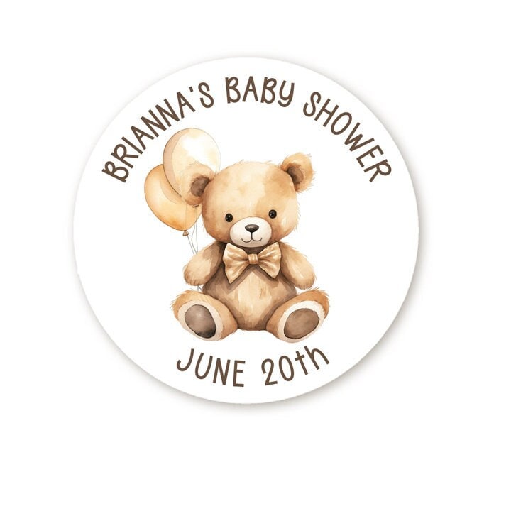 We Can Bearly Wait Stickers, Teddy Bear Stickers Baby Shower Favors, Thank You For Coming to My Baby Shower Sticker, Bear Themed Round Label