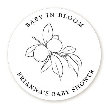 Baby in Bloom Baby Shower Favors, Thank You For Celebrating My Baby Shower Stickers, Personalized Round Stickers for Favor Decorations