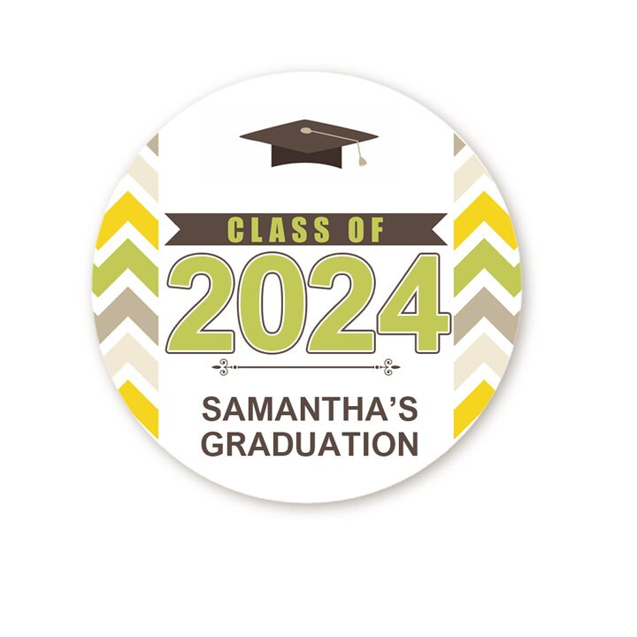 Personalized Graduation Stickers, Custom Graduation Party Favor Round Label, Grad Envelope Seal, Thank You Graduation Sticker, Class of 2025